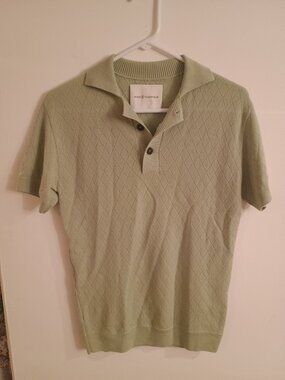 King And Tuckfield Ultrafine 100% Merino Wool Polo Shirt Small Pistachio Green